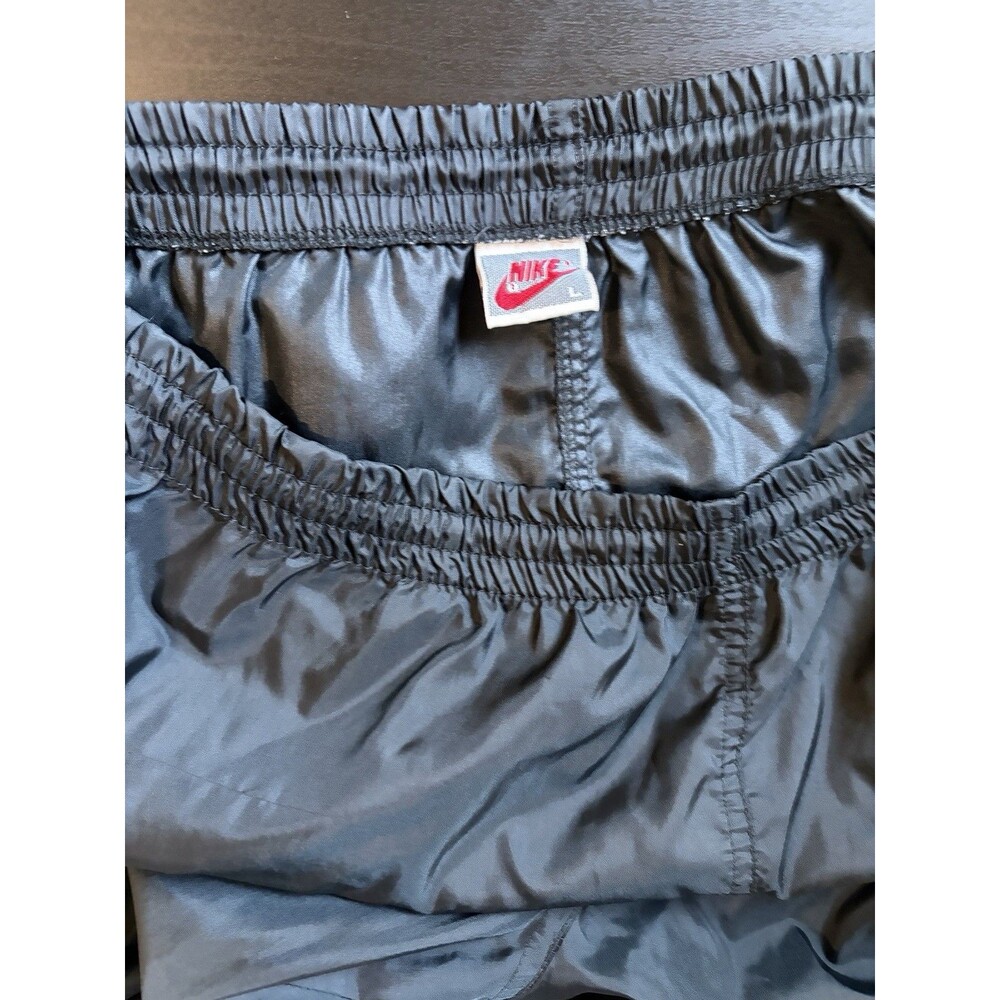 Vintage 90s Nike Black Windbreaker Track Pants Joggers Ankle Zip Size Large
